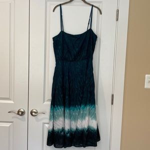 Blue/Green Spaghetti Strap White House Black Market Dress
